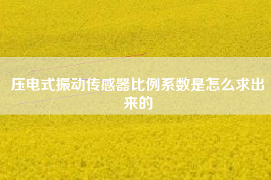 壓電式振動傳感器比例系數(shù)是怎么求出來的 壓電式振動傳感器比例系數(shù)是怎么求出來的