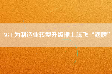 5G+為制造業(yè)轉型升級插上騰飛“翅膀”